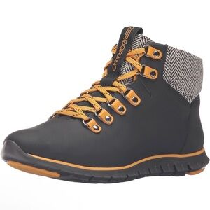 Cole Haan Women's 9B Zerogrand Waterproof Hiking Boots Black Gray Leather